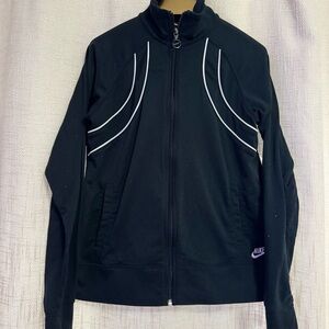 Nike Kids Black Bomber Jacket with White Accents